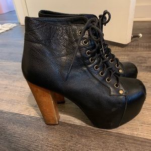 Jeffrey Campbell- Black Leather Lita